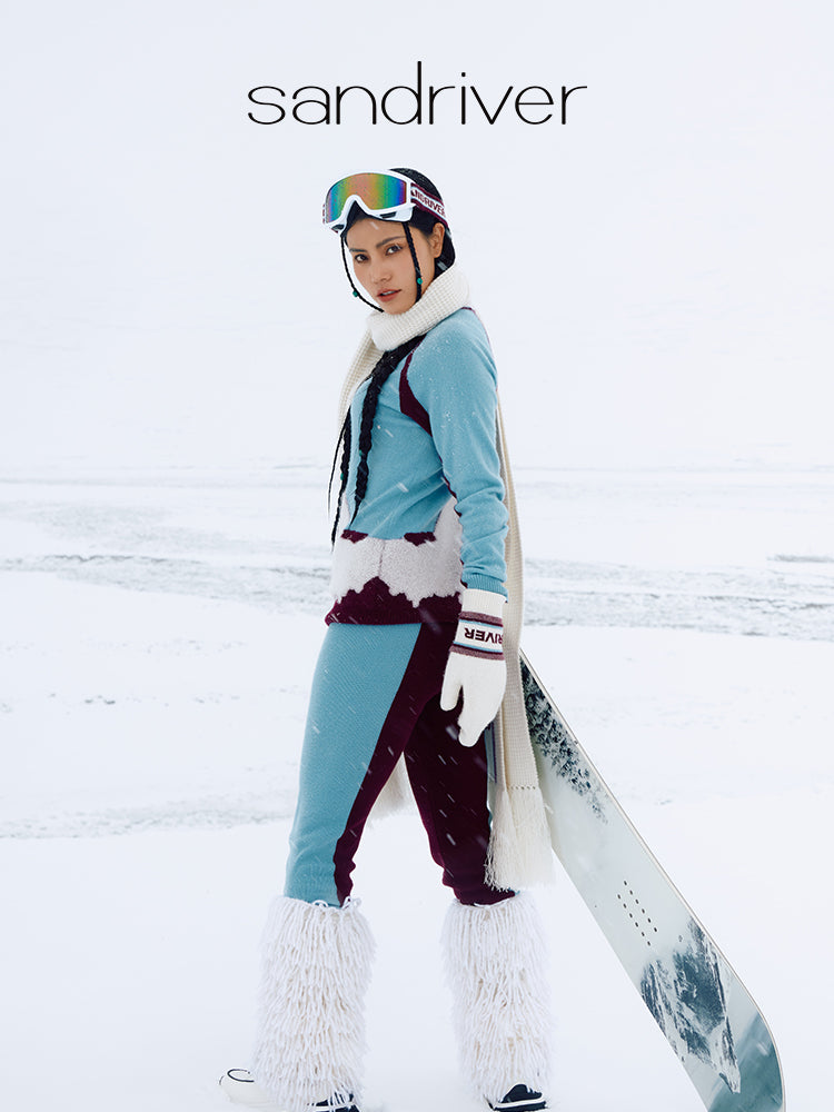 [Snow-Mountain Collection] Cashmere Color-Block Tights for Women