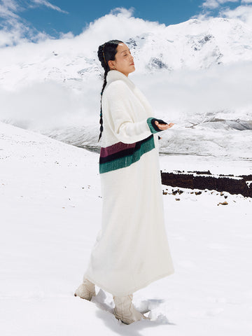 Cashmere knitting robe