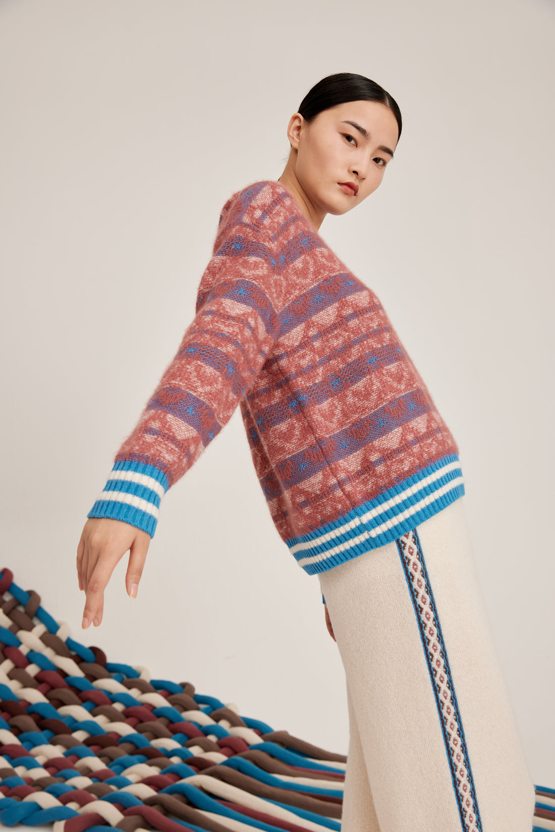 Women's screwneck silk-cashmere jumper