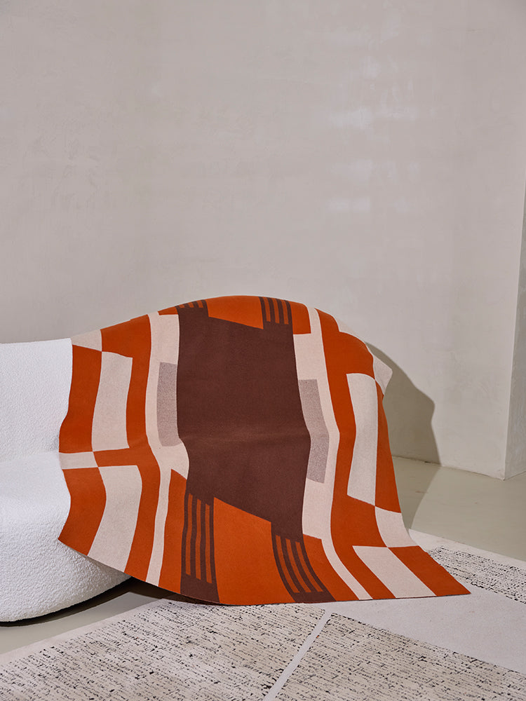 Cashmere Double-Jacquard Wrap blanket