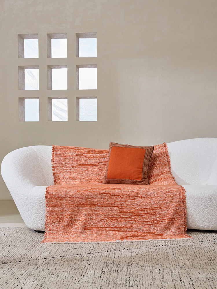 Cashmere needle-shuttle stitched cushion