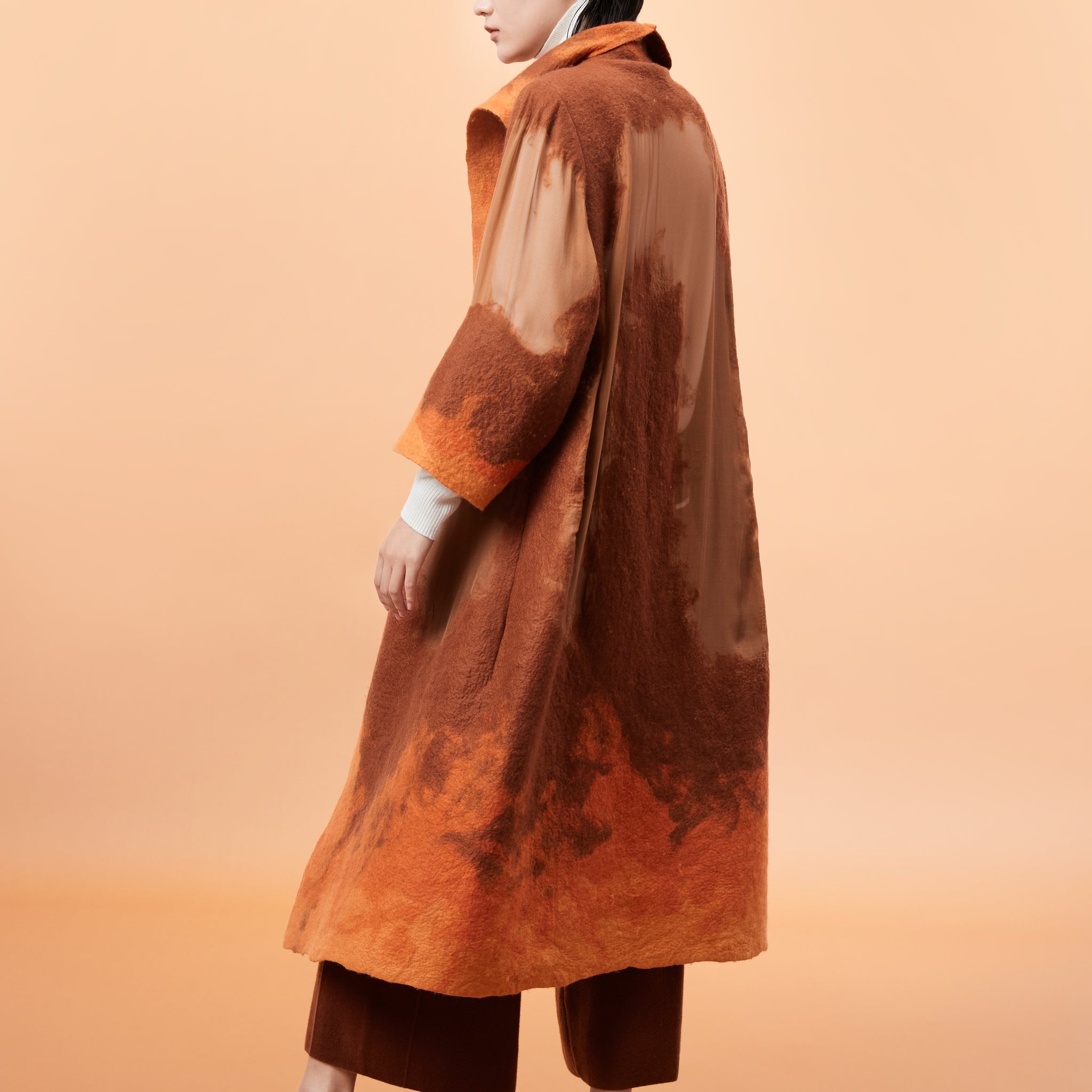 Women's handcrafted felt cashmere coat