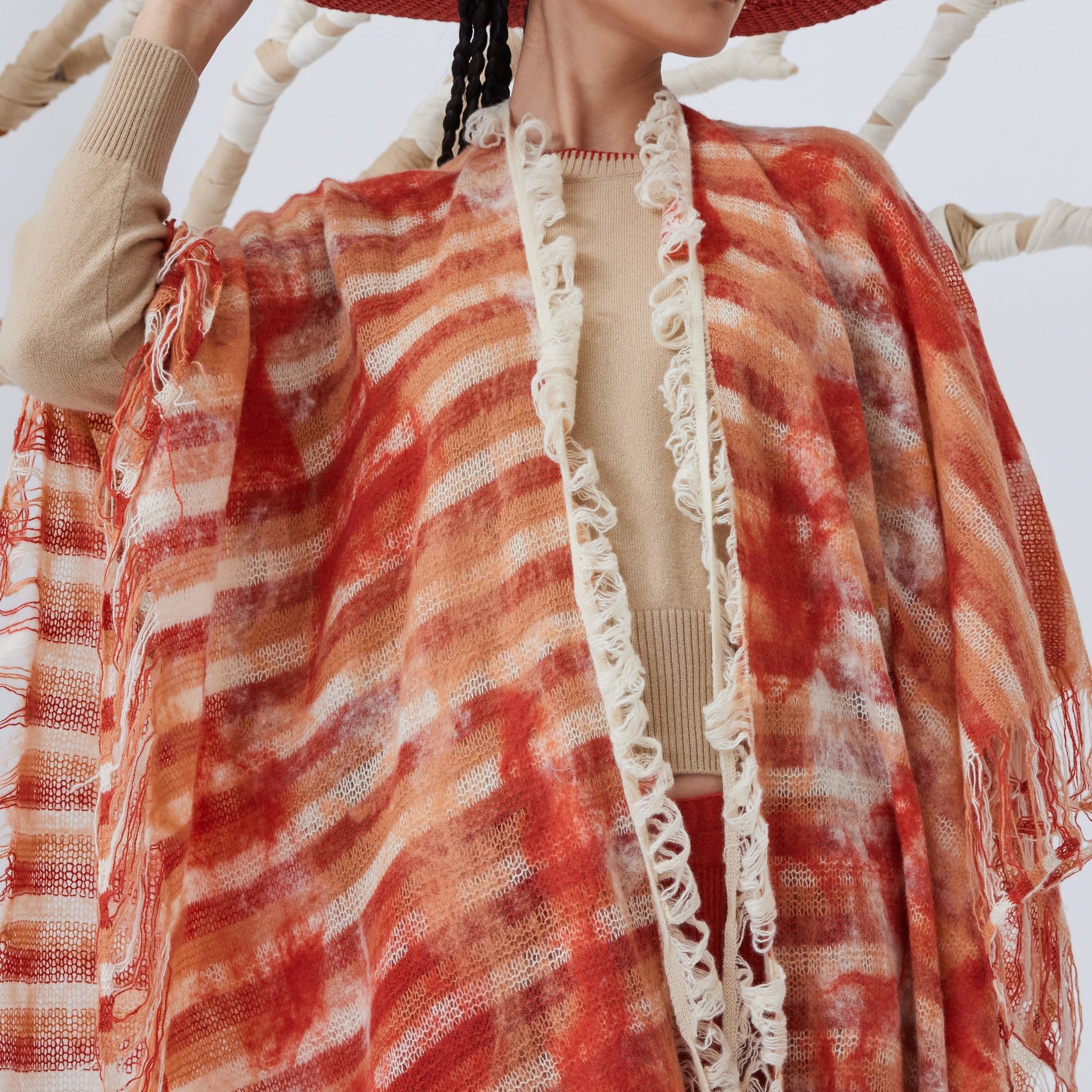 Handcrafted cashmere felt shawl